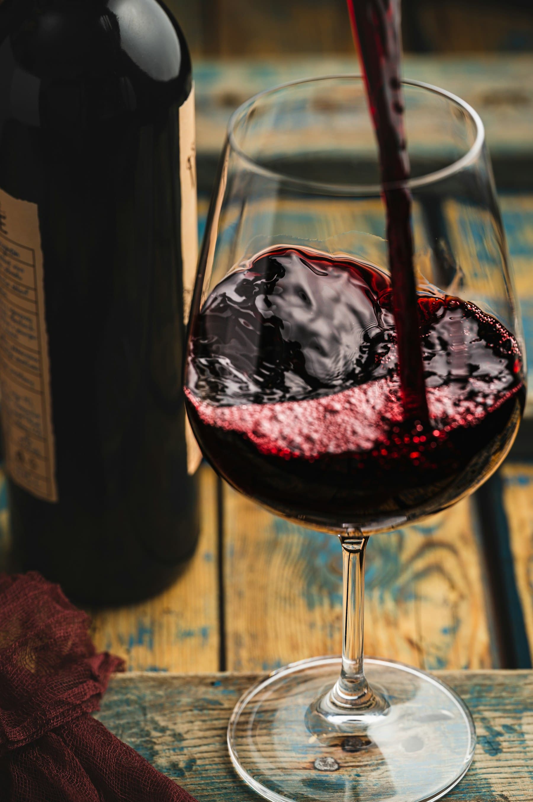 Wine poured in the crypt
